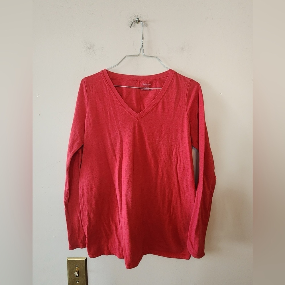 Motherhood maternity red long sleeve t-shirt size medium